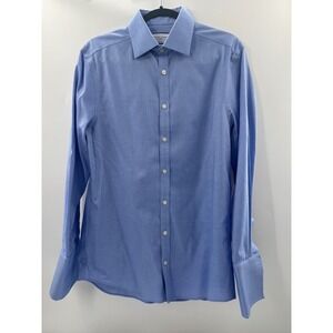CharlesTyrwhitt Mens Extra SlimFit Non-Iron Dress Shirt Blue 15.5/33 French Cuff